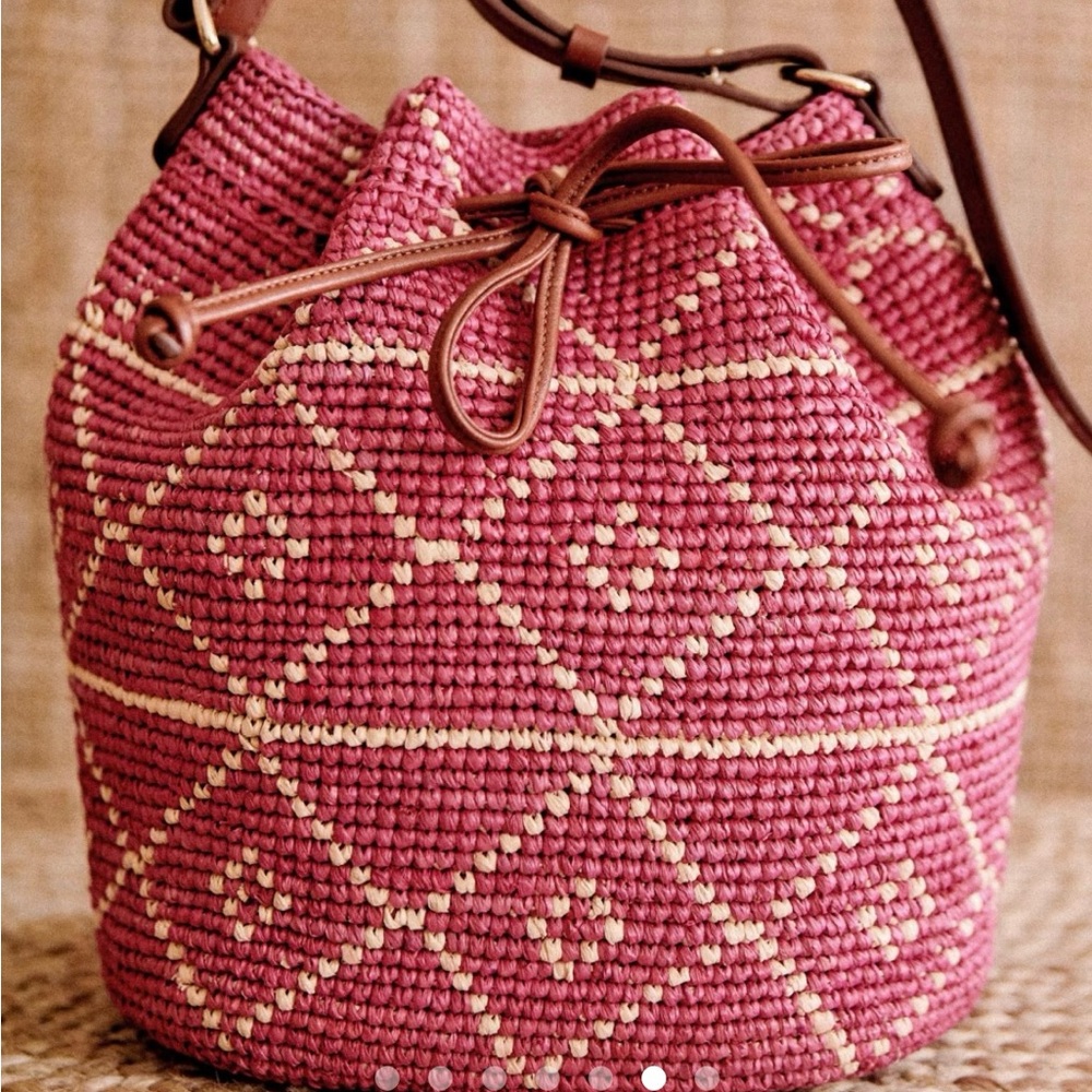 Sezane Farrow raffia bag